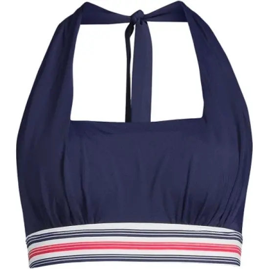 Lands' End Women's Chlorine Resistant Square Neck Halter Bikini Swimsuit Top image {3}