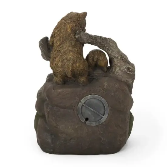 NAYSAYE Fountain Bear Family Two Tier Design with Cascading Water for Garden Patio Outdoor, Brown, 19.5"*15.75"*24.75" image {4}
