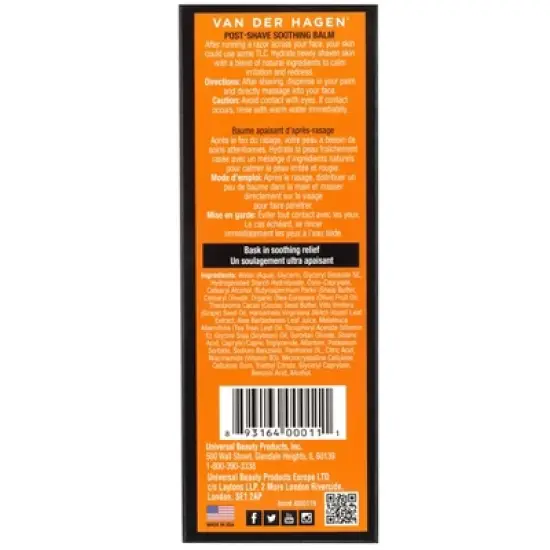 Van der Hagen Post Shave Soothing Balm - 3.4oz image {5}