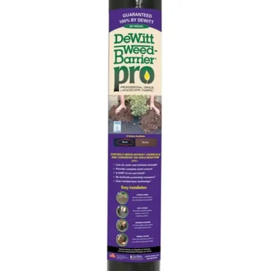 DeWitt Weed Barrier Pro 3-Ounce Commercial and Home Garden Landscape Weed Block Barrier Heavy-Duty Non-Woven Ground Cover Fabric, Black image {5}