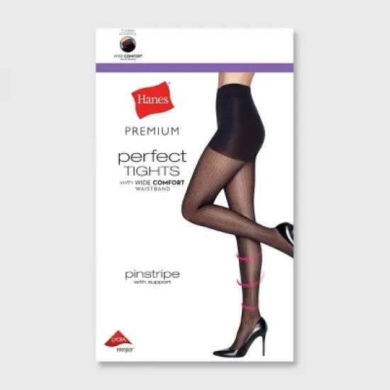 Hanes Premium Women's Pinstripe Perfect Tights - Black image {2}