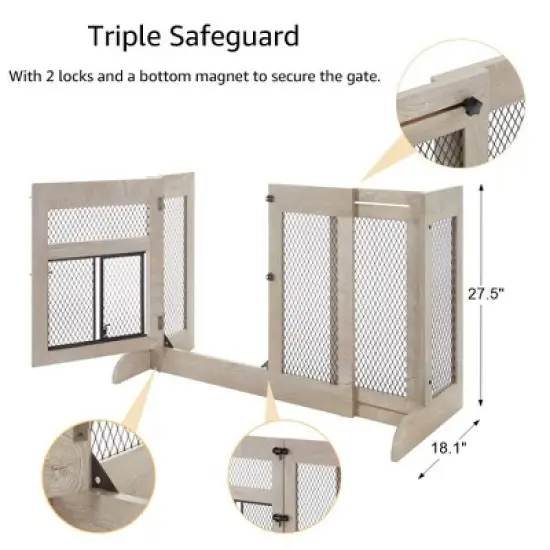 unipaws Walk Through Pet Gate with Dog Door image {5}