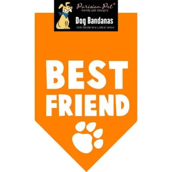 Parisian Pet 'Best Friend' Bandana - Comfortable, Trendy, Fashionable Orange Pet Bandana for Dogs & Cats, Fun Pet Accessory image {5}