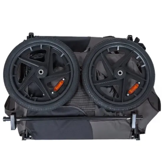 VASIP Heavy Duty Bike Trailer for Dogs with Collapsible Pet and Cargo Carrier ,16" All-Terrain Wheels and Universal Hitch,Black+Dark Gray image {10}