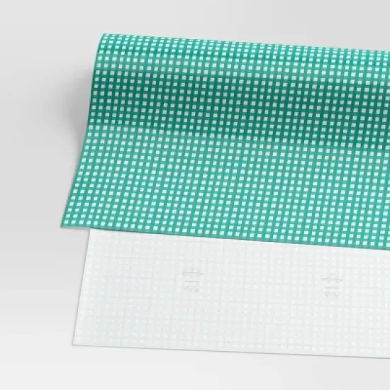 30&rdquo; 90 sq ft Christmas Roll Wrap Green/White Gingham Check - Wondershop&trade; image {2}