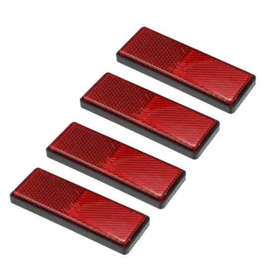 Unique Bargains M5x0.8 Motorcycle Bike Plastic Universal Screw Mount Reflective Warning Reflector 4 Pcs image {1}