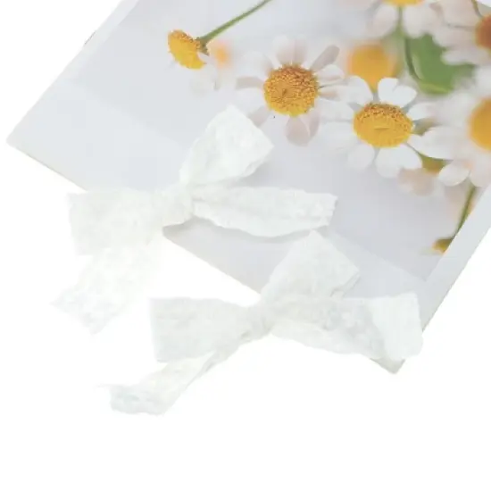 Unique Bargains Bow Style 2 Shoelace Charms White 1 Pair image {4}