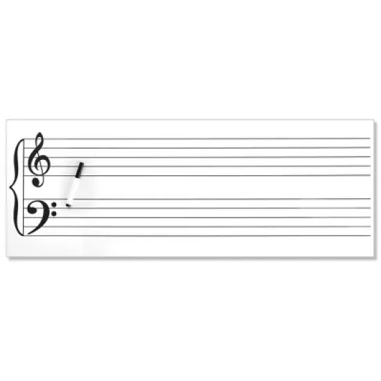 Bright Creations Magnetic Dry Erase Music Staff Whiteboard Sheet, Laminated Poster 45.5" Long image {2}