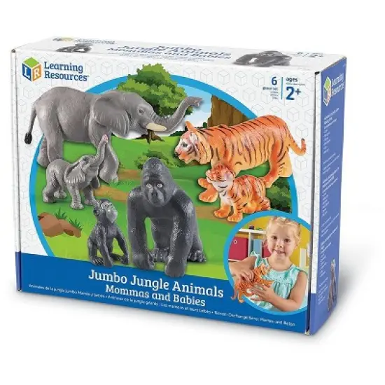 Learning Resources Jumbo Jungle Animals: Mommas and Babies, Momma and Baby Elephant, Momma and Baby Gorilla, and Momma and Baby Tiger, 6 Animals image {4}