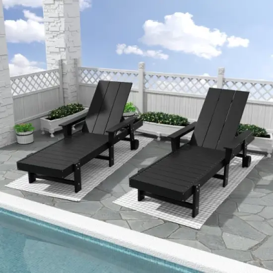 WestinTrends Ashore 2 Piece Reclining Chaise Lounge With Arms & Wheels image {10}