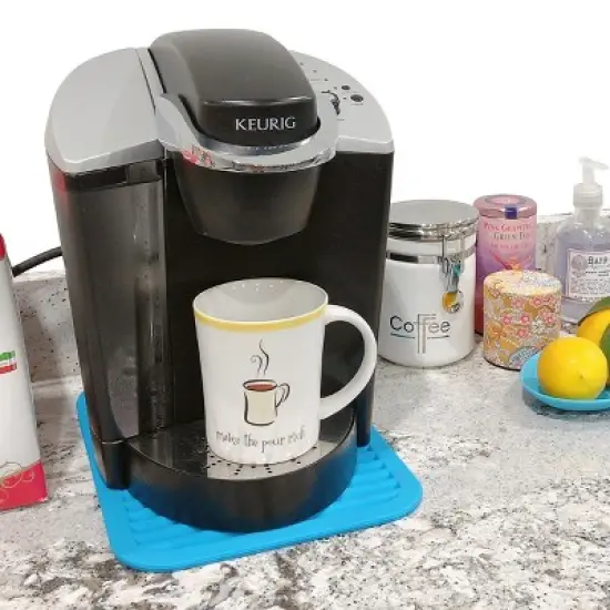 Wrapables Silicone Trivet, Multi-use Durable Flexible Non-Slip Insulated Silicone Mat (Set of 2), Blue image {5}