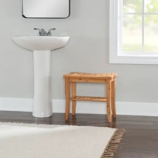 Bracken Bamboo Stool Natural - Linon image {4}