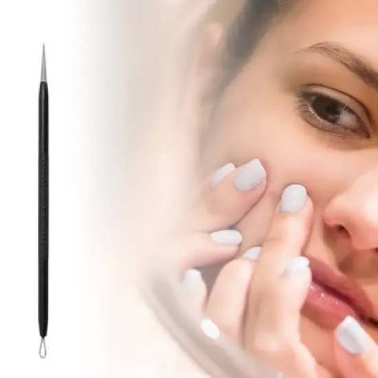 Unique Bargains Dual-Ended Pimple Extractor 4.72" Black 1 Pc image {3}