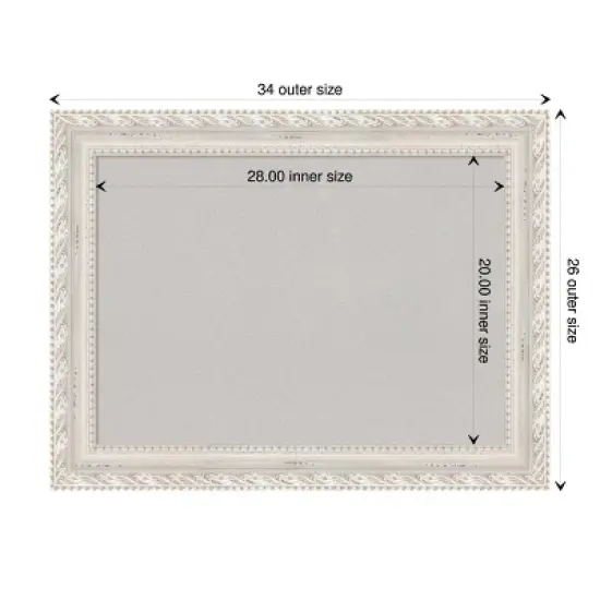 34"x26" Opera Wood Frame Gray Cork Board Off-White - Amanti Art image {9}