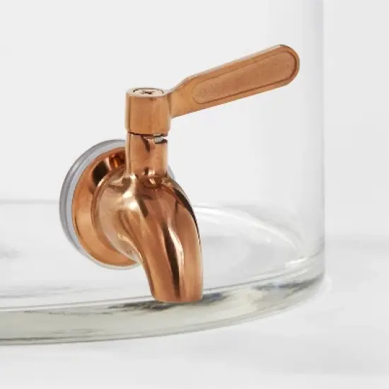 2gal Glass Modern Beverage Dispenser - Threshold&trade;: Cold Drink Holder, 2 Gallon Capacity, Stainless Steel & Wood image {3}