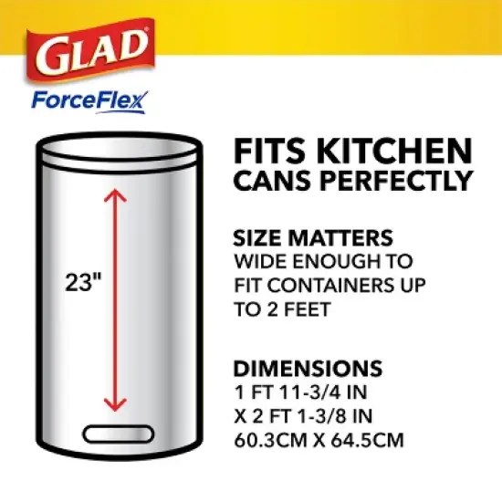 Glad ForceFlex Drawstring Fragrance Free Trash Bags - 13gal/100ct image {7}