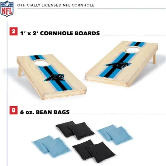 NFL Carolina Panthers 1'x2' Wood Cornhole Set image {1}