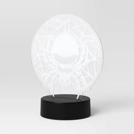 Lit Acrylic Spider and Web Figurine - Hyde and EEK! Boutique&trade; Neon Blue image {2}