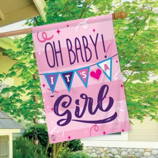 Baby Girl Double-Sided House Flag 28" x 40" Briarwood Lane image {2}