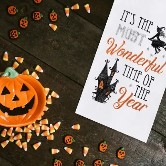 C&F Home It's The Most Wonderful Time Of The Year Halloween Flour Sack Kitchen Towel image {2}