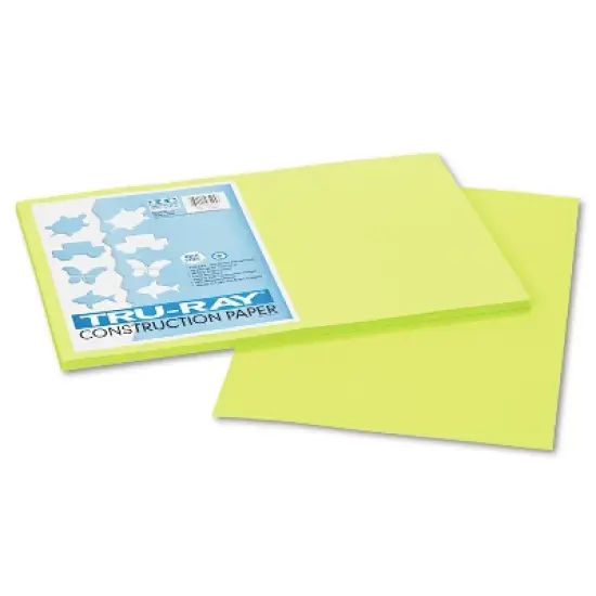 Pacon Riverside 12" x 18" Construction Paper Brilliant Lime 50 Sheets/Pack (P103425) image {1}