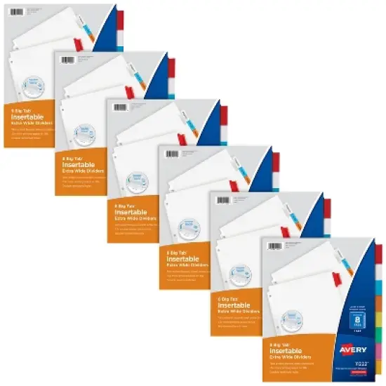 Avery Extra-Wide Big Tab Dividers, 8-Tab, 6 Sets (21211) image {9}