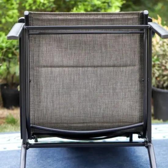 7pc Patio Dining Set with Expandable Steel Table & Metal Padded Arm Chairs - Captiva Designs image {14}