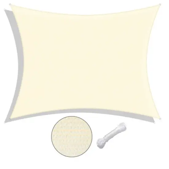 LAGarden 13x10 Ft HDPE Rectangle Sun Shade Sail image {12}