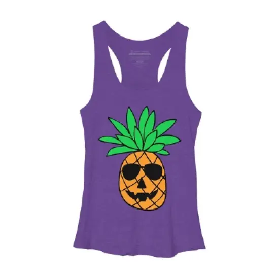 Women's Design By Humans HALLOWEEN PINEAPPLE PUMPKIN THEMED By Ujangkasep Racerback Tank Top image {3}