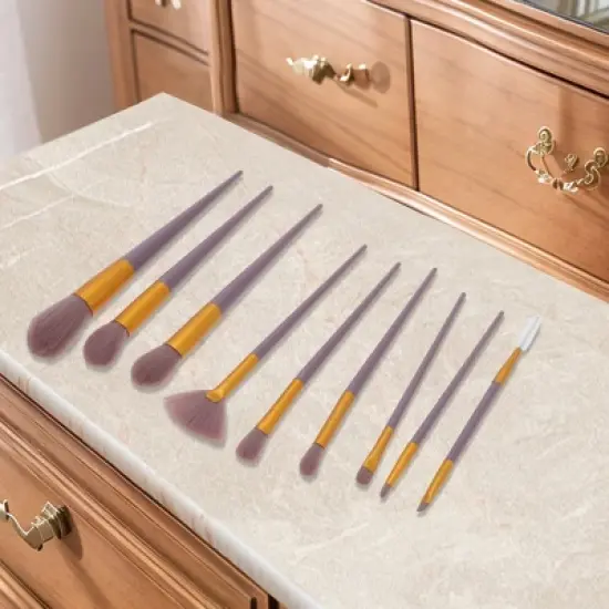 Unique Bargains Lightweight Makeup Brush Purple 9 pcs image {4}