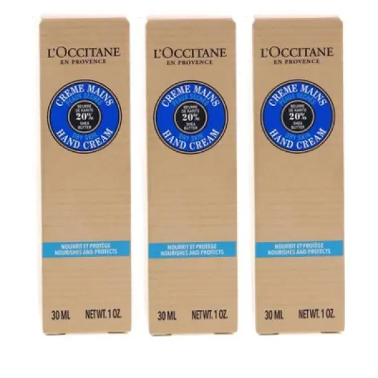 L'Occitane Shea Butter Hand Cream, Deep Moisture, Rich Shea Infusion, Soothing & Softening Pack of 3, 1 oz image {4}