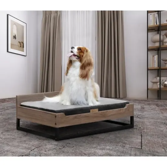 TailZzz Milo Wooden Pet Bed with Mattress  Small / Medium Dog Bed image {6}