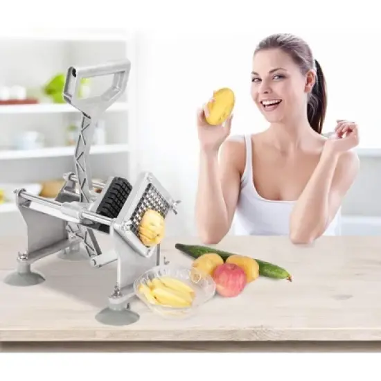 ROVSUN Commercial Vegetable Chopper French Fry Cutter Potato Slicer with 1/2'', 3/8'', 1/4'', 8-Wedge Blades and Pusher Blocks for Home Kitchen image {2}