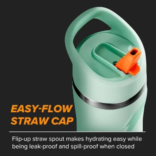 Gatorade 22oz Stainless Steel Overtime Water Bottle with Straw - Sage Green: Portable Drinkware image {2}