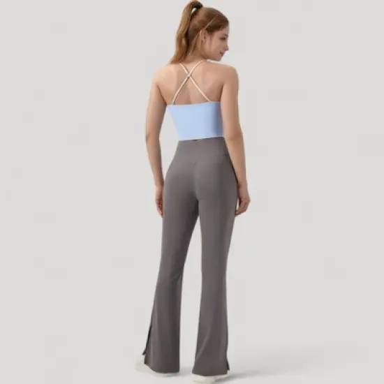 Anna-Kaci Active Women's Scoop Neck Racerback Tank Top with Handkerchief Hem and Built-In Shelf Bra for Low Impact Activity image {11}