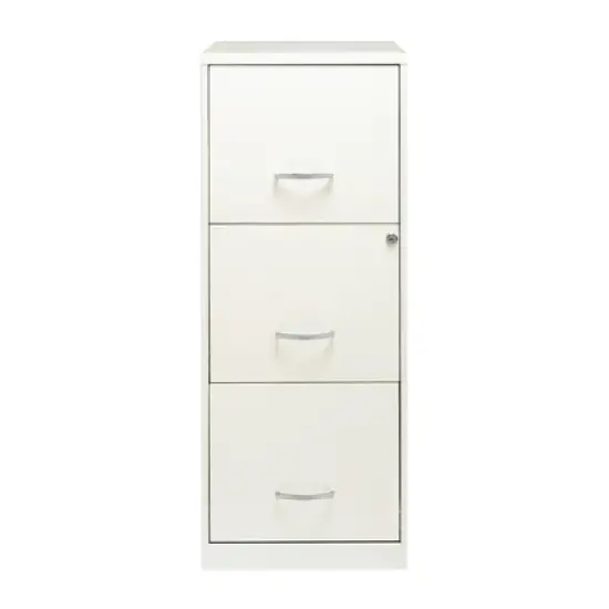 Space Solutions 18 Inch 3 Drawer Vertical Organizer Cabinet for Office, White image {2}