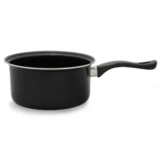 Brentwood 3-Piece Nonstick Carbon Steel Saucepan Set in Black image {5}