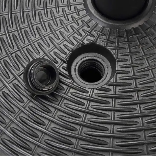Rattan Design Resin Fillable Umbrella Base Black - Backyard Expressions image {2}