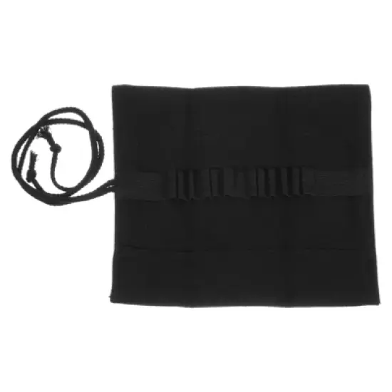 Unique Bargains Handmade Roll-Up Pencil Case Black image {3}