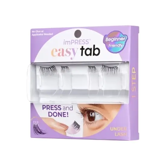 KISS Products imPRESS Easy Tab Press On Self Adhesive Eyelashes - Authentic Natural - 20ct image {9}