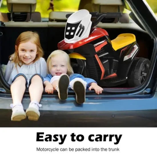 Costway 6V Ride-On Toy Motorcycle Trike 3-Wheel Electric Bicycle w/ Music&Horn image {7}