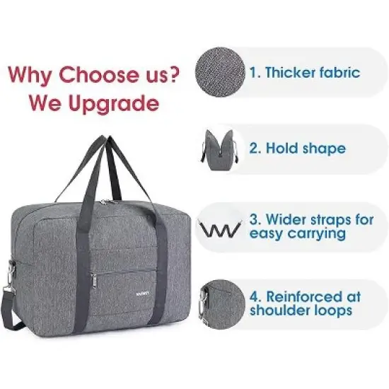 Narwey Foldable Travel Duffel Bag With Shoulder Strap image {3}