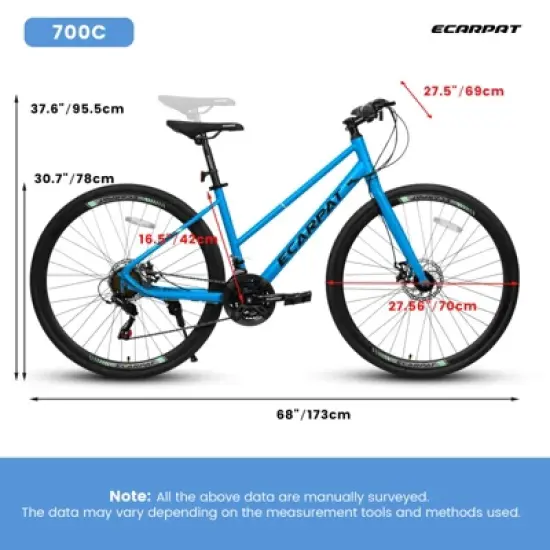 Aukfa 700Cx35 Road Bike for Urban Commuting - 21-Speed, Disc Brakes, Aluminum Alloy Wheels - Unisex Bicycle for Students & Adults image {6}