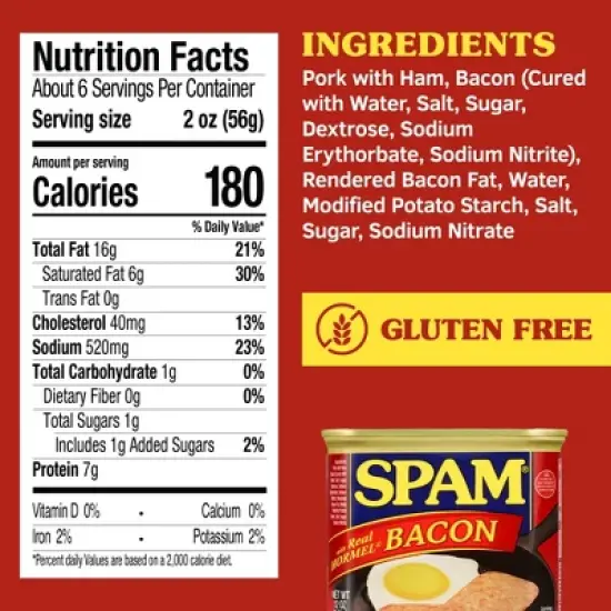 SPAM with Bacon Lunch Meat - 12oz image {6}