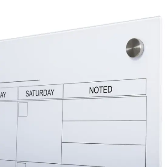 Vinsetto 35"x23" Dry Erase Wall Calendar Glass Whiteboard Monthly Planner for Homeschool Supplies & Home Office Organization w/ 4 Markers and Eraser image {6}