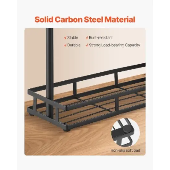 VEVOR Coffee Mug Holder for Countertop, 16 Hooks Coffee Cup Holder with Storage Base, 2 Tier Carbon Steel Mug Display Stand, Matte Black image {5}