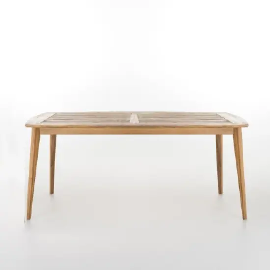 Clint 7pc Acacia and Wicker Dining Set - Teak/Brown - Christopher Knight Home image {4}