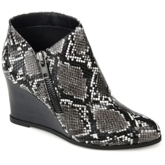 Journee Collection Womens Glam Tru Comfort Foam Inside Zip Wedge Booties image {13}