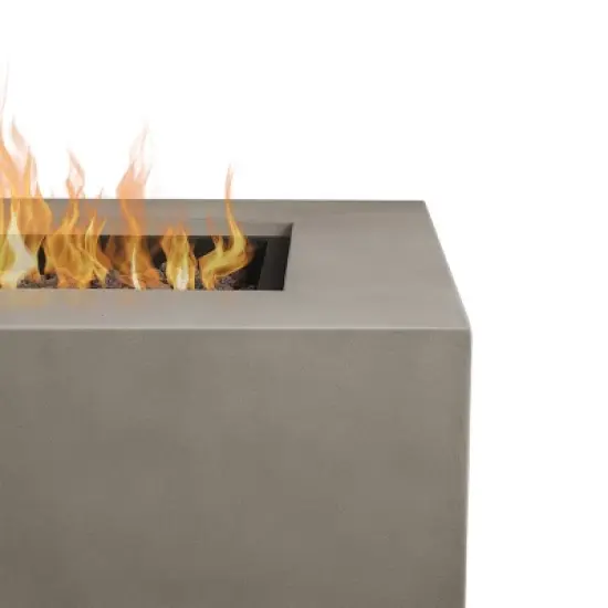 Aegean Square LP Fire Table with NG Conversion - Mist Gray Real Flame image {3}