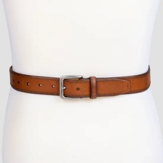 Men's Leather Belt with Stitch - Goodfellow & Co&trade; Tan image {4}